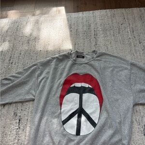 Lauren Moshi Gray Sweatshirt with Red and Black Graphic